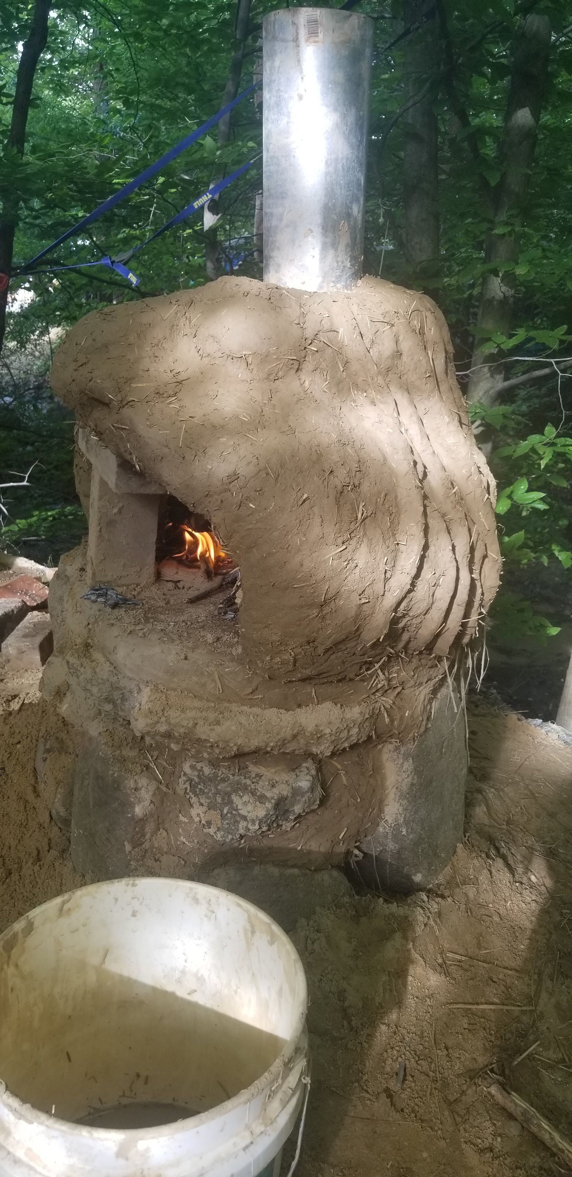 Firing up the Earthen Cob Oven