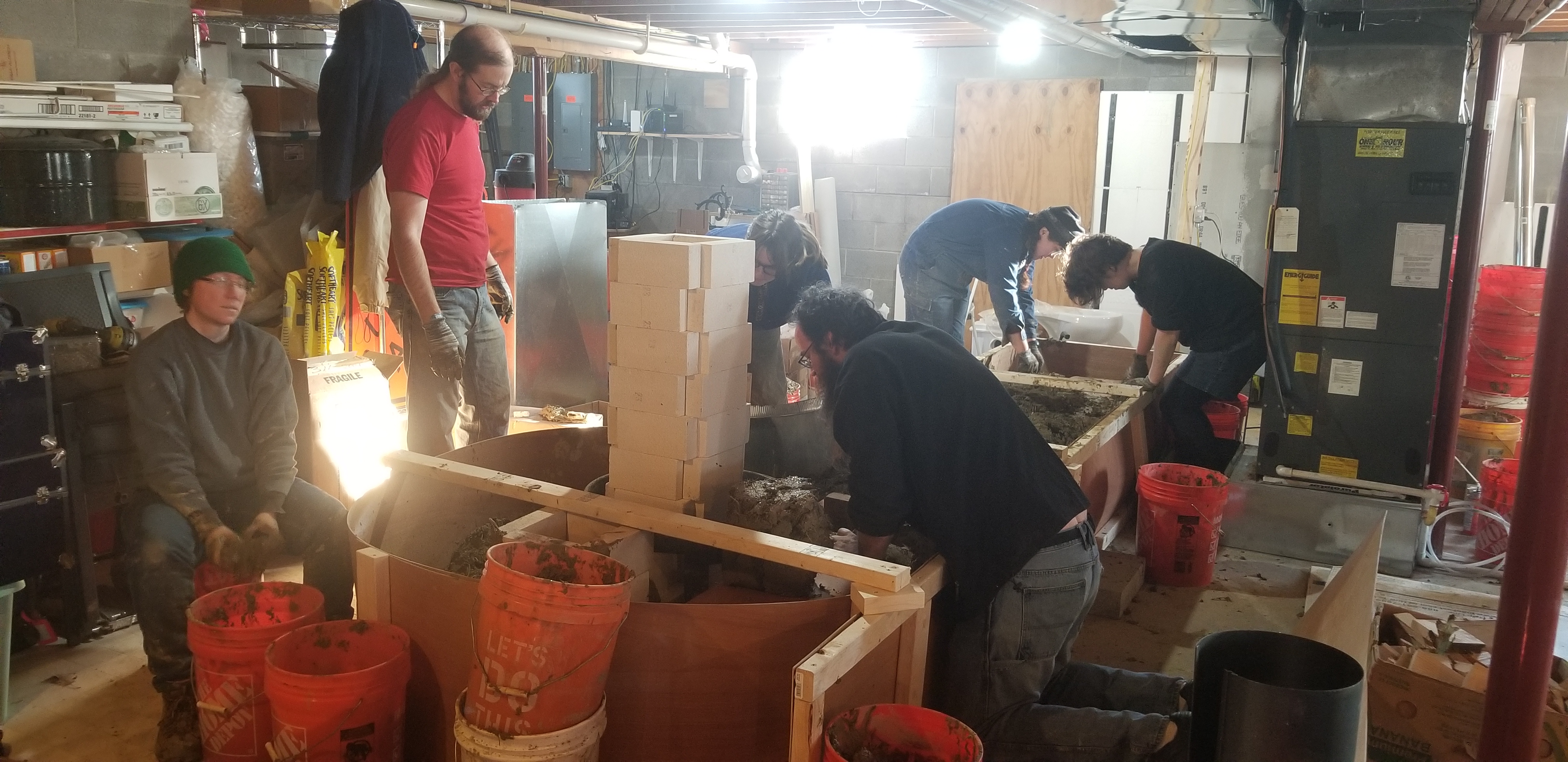 Working on the Rocket Mass Heater