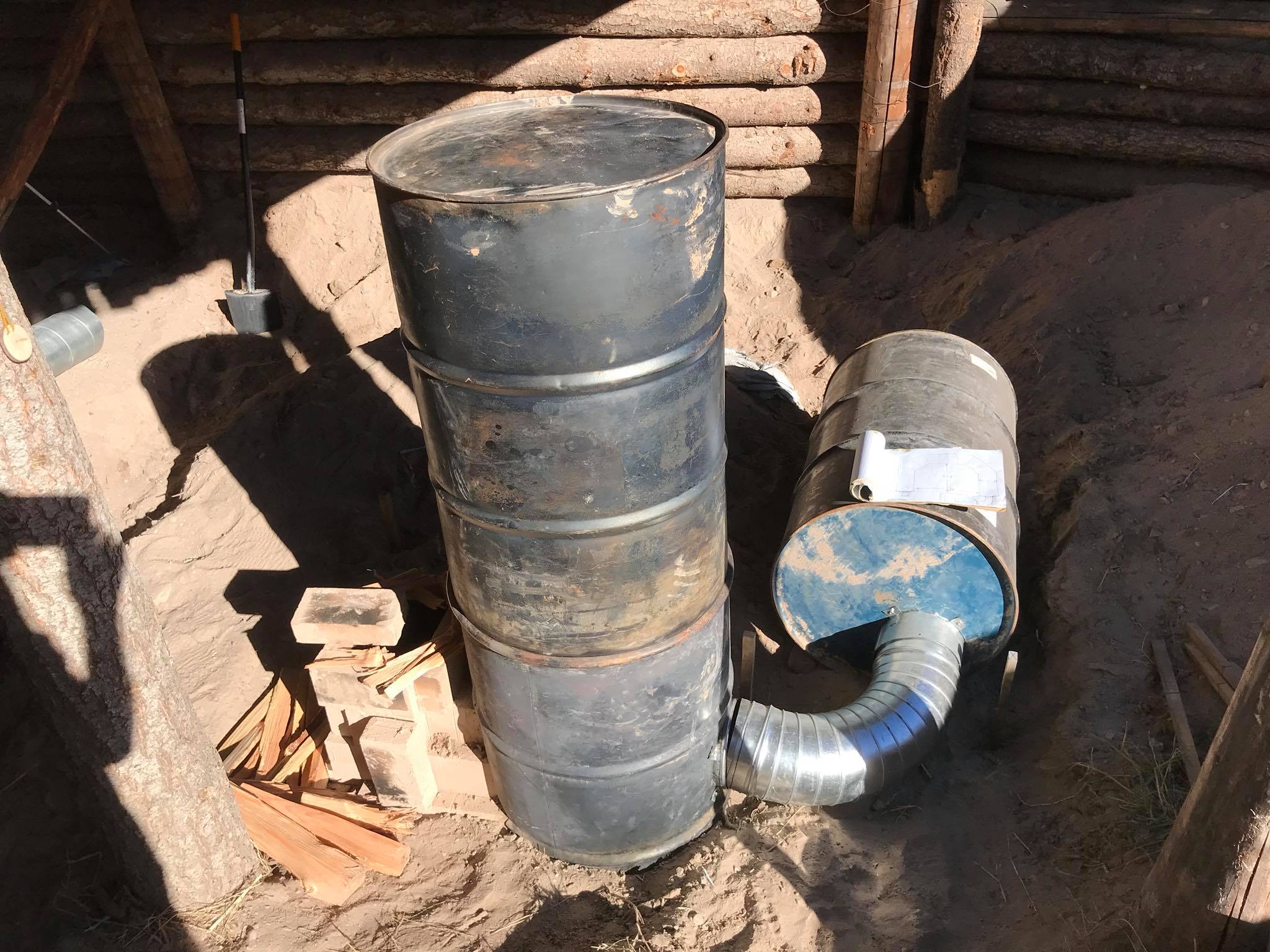 Double Barrel Rocket Heater for Bun Warmer