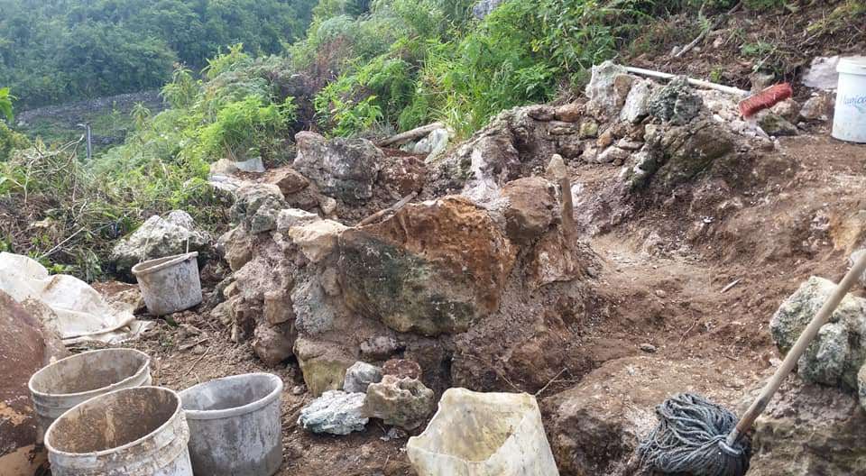 Stone Foundation for the Bottle Bathhouse