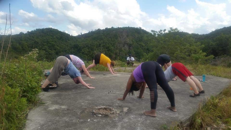 Crew Doing Yoga