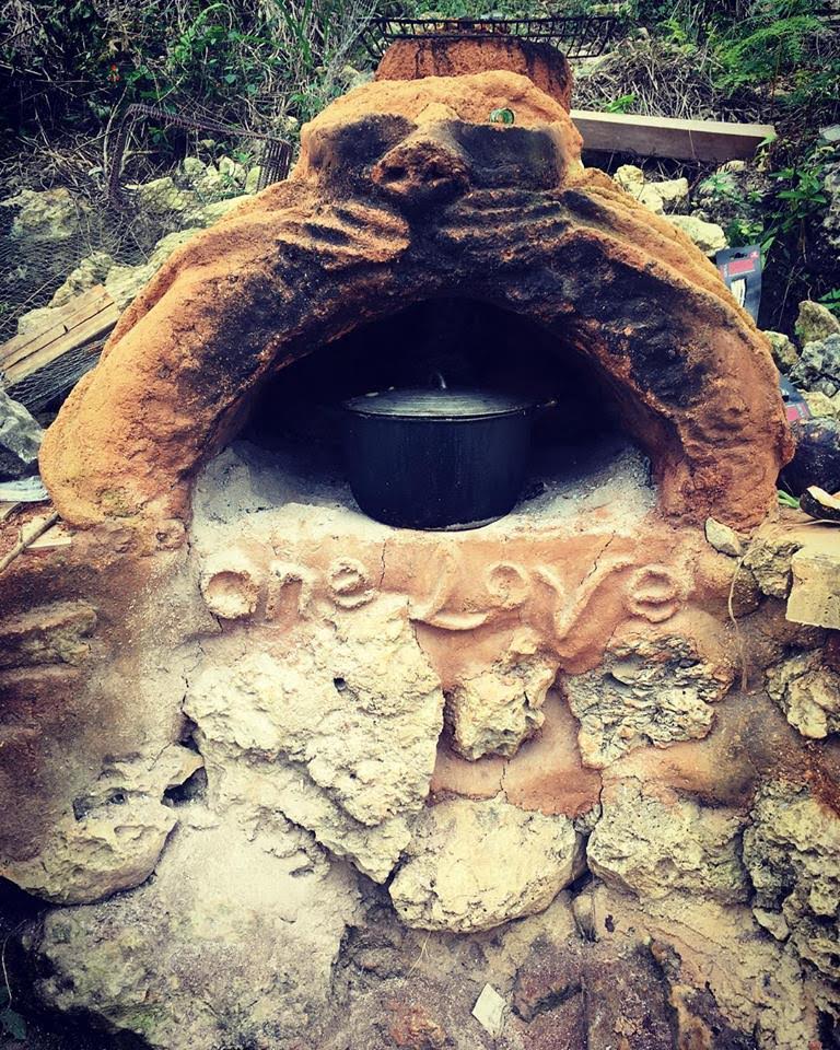 Outdoor oven from 2018 showing some erosion